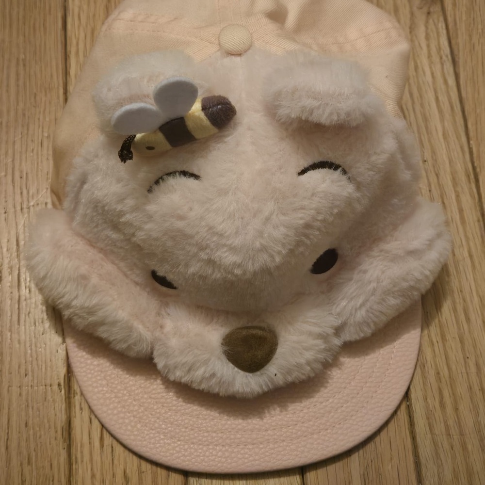 Winnie the Pooh Sakura Cute Plush Bear Cap with Bee Accent